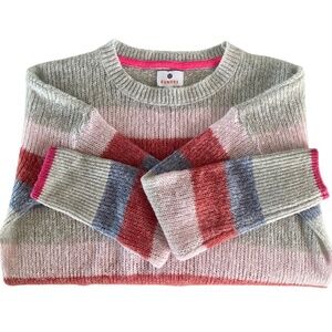 Sundry Sweater Merino Wool Cashmere Blend Striped Open Knit Pullover Sz 0/XS